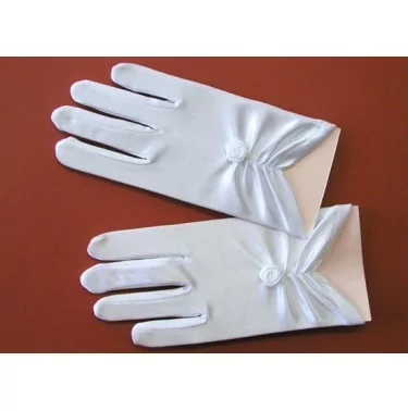RĘKAWICZKI KOMUNIJNE Z RÓŻYCZKĄ |Komunia » Rękawiczki komunijne » Rękawiczki krótkie »