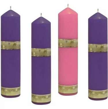 Świece | Adwent i Boże Narodzenie | Zestaw 4 świec fioletowych