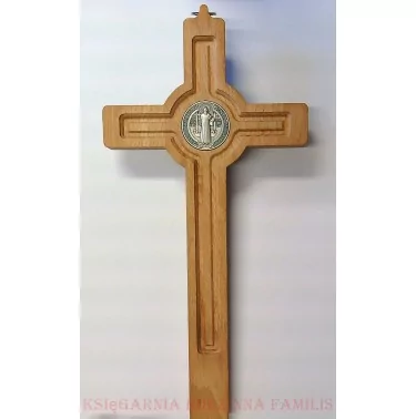Krzyże » Krzyże drewniane stojące » Krzyż drewniany św. Benedykta oliwny stojący