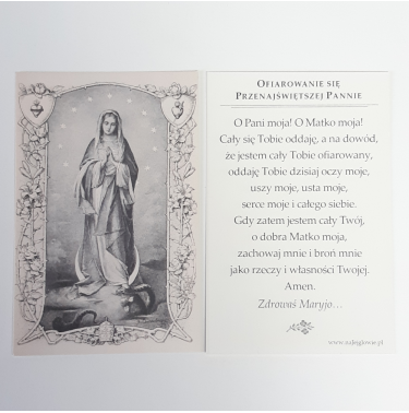 Ofiarowanie się Przenajświętszej Pannie – Obrazek z modlitwą