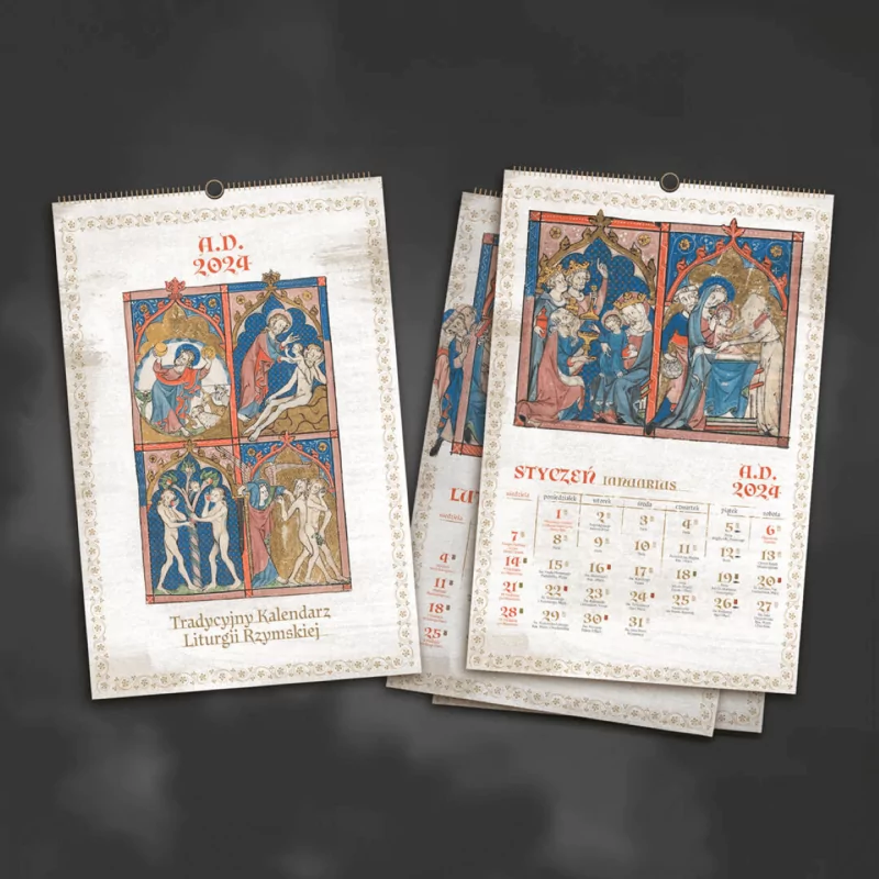 Kalendarz Tradycji (ścienny) na Rok Pański 2024 z tradycyjnym kalendarzem liturgicznym