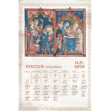 Kalendarz Tradycji 2024 - Ilustracje wykorzystane w kalendarzu pochodzą z paryskiego psałterza z początku XIII w