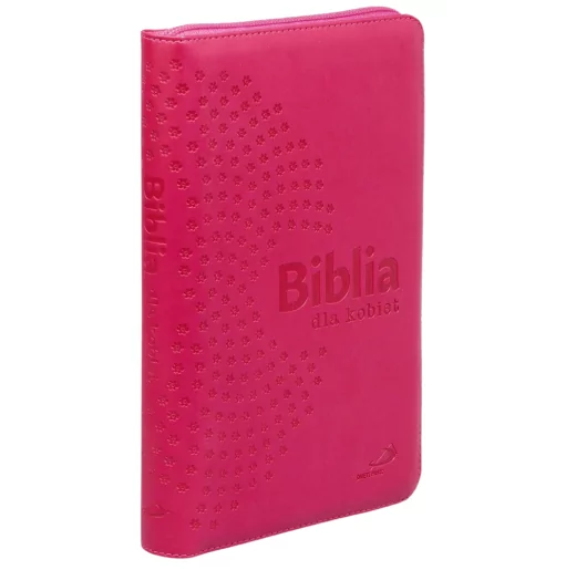 Biblia dla kobiet - suwak, złocone brzegi kartek, malinowa