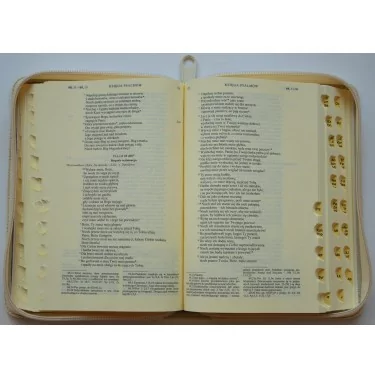 Oazowa Biblia Tysiąclecia | Pismo Święte Starego i Nowego Testamentu - skórzany biały futerał, paginatory