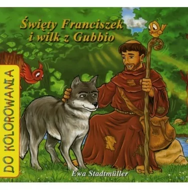 Św. Franciszek i wilk z Gubbio - kolorowanka
