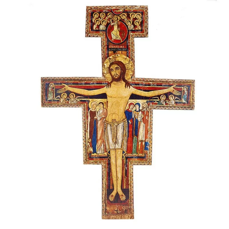 Złocona ikona Krzyż Świętego Damiana - 20 cm